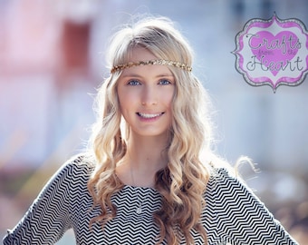 Gold Sequin Boho - Boho Headband - Bohemian Headband - Boho - Bohemian - Forehead Headband - Hippie Headband - Halo Headband -Adult Headband