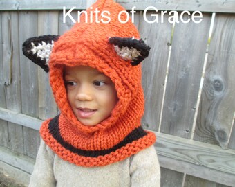 Fox Hood/Cowl - Infant, Toddler, and Child sizes available