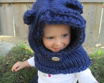 Teddy Bear Hood/Cowl - Infant, Toddler, and Child sizes available