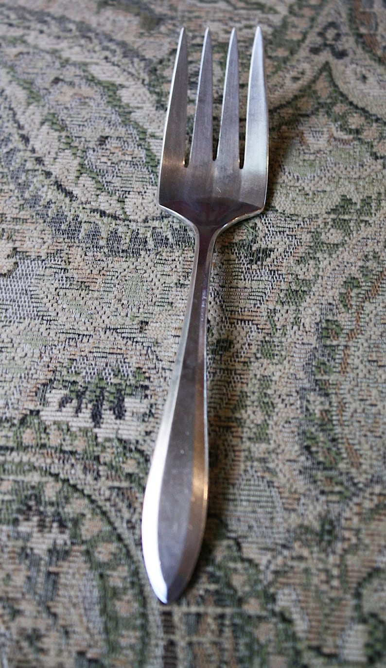 Oneida Community Silver Meat Serving Fork Patrician Etsy