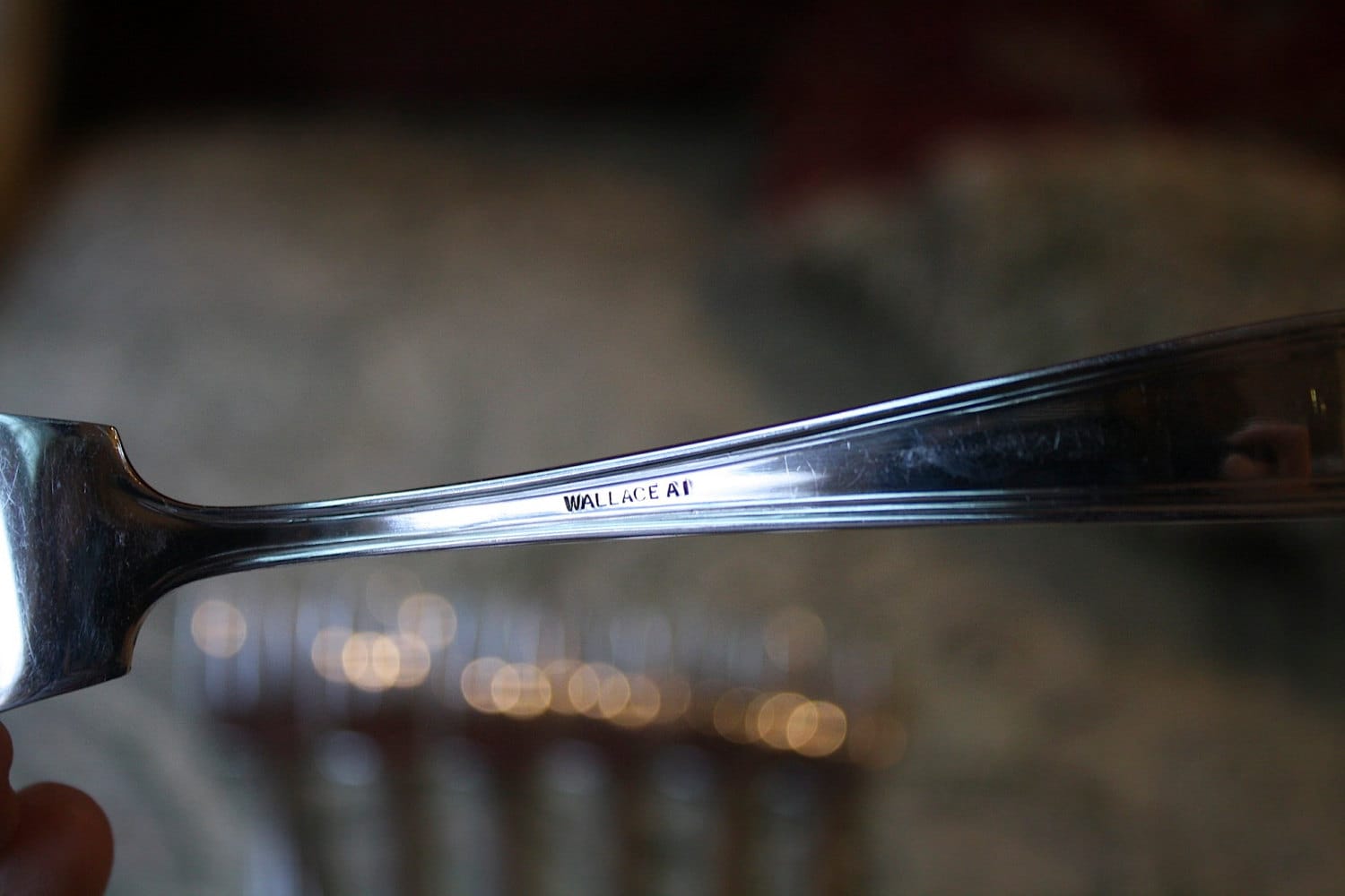 Wallace Silversmiths Salad Forks With Slanted Prongs, Louvre Pattern