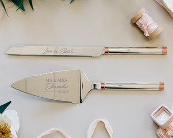 Personalized Kate Spade Rosy Glow Cake Knife & Server Set (2pc) Custom Engraved Lenox Wedding Cake Server and Knife SET, Cake Cutting Set