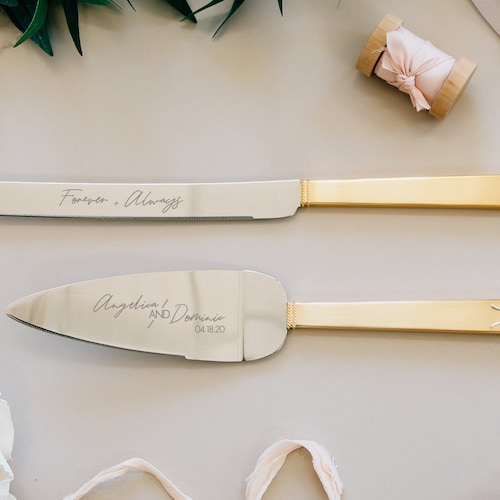 Personalized Vera Wang Love Knots Silver Cake Knife and Server Etsy