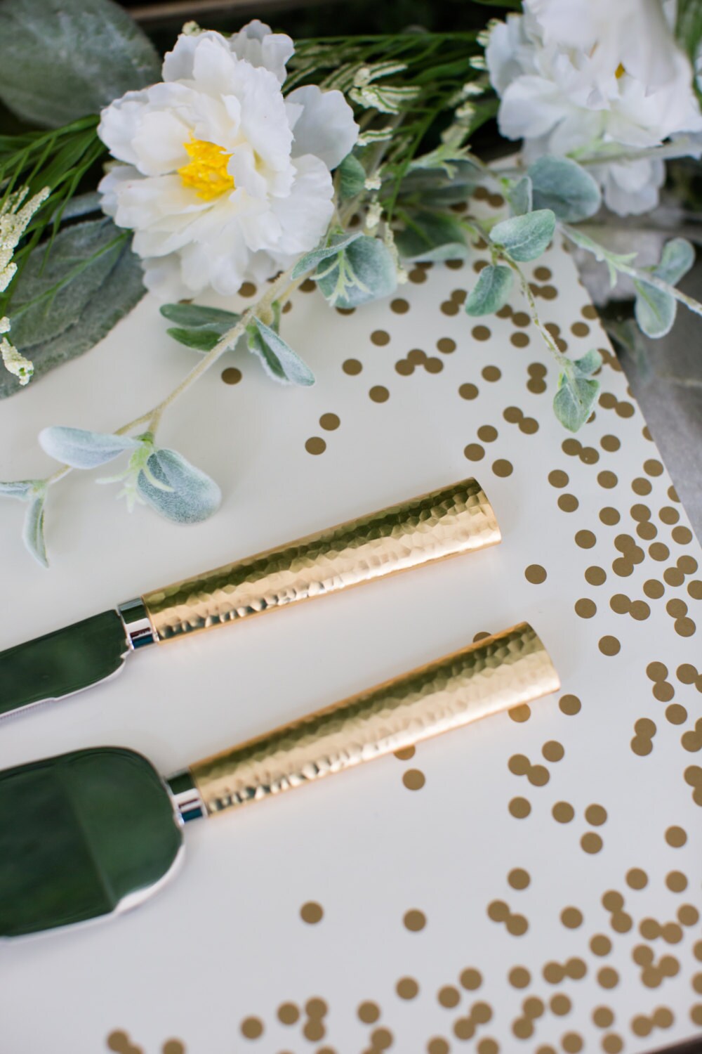 Personalized Hammered Gold Wedding Cake Knife and Server Set Etsy