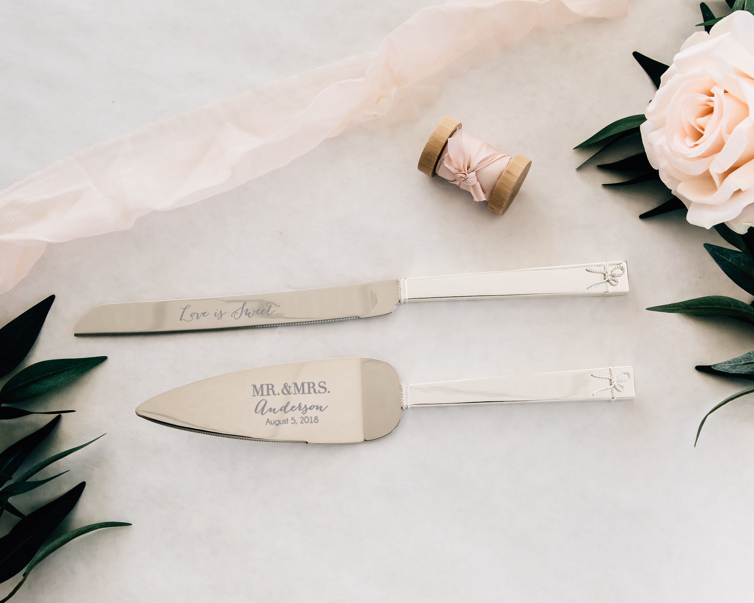 Personalized Vera Wang Love Knots Cake Knife and Server Set Etsy