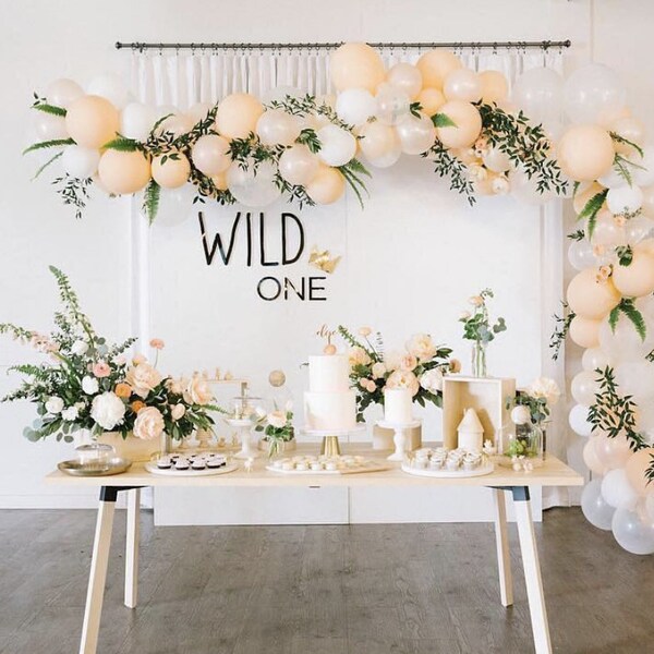 Wild One Monstera Summer 1st Birthday Arch Backdrop Kit