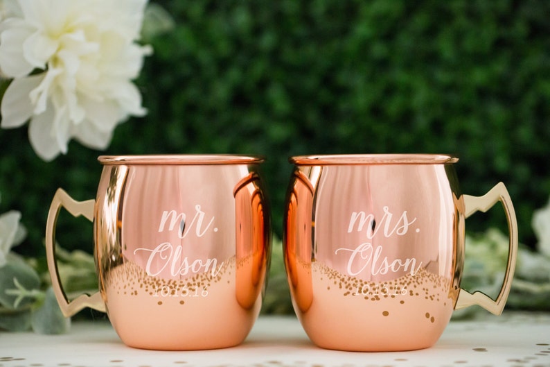 Personalized Moscow Mule Copper Mugs Wedding Gift set of TWO Etsy