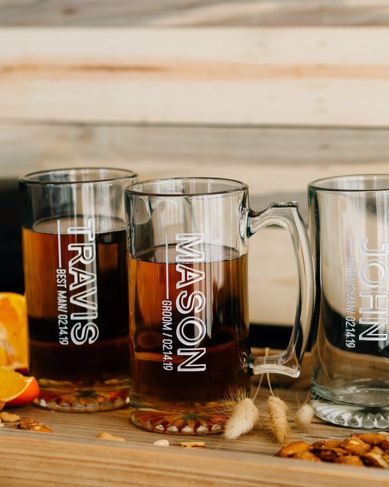 Personalized Large Beer Mug Custom Groomsmen Gift 25 oz Etsy
