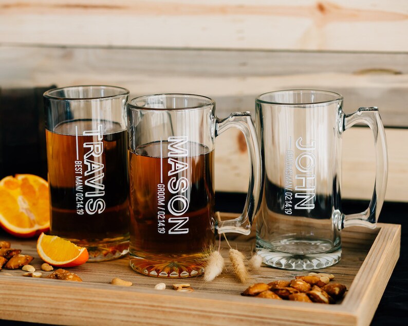 Personalized Large Beer Mug Custom Groomsmen Gift 25 oz Etsy