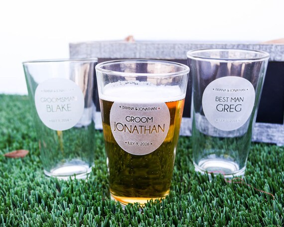 Custom Pint Glass Set of 6, Personalized Beer Glass, Groomsmen Gift,  Engraved Pint Glass, Beer Glasses, Personalized Pint Glass, Beer Gift 