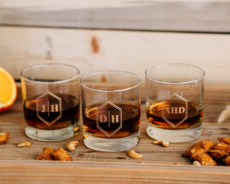 Personalized Whiskey Glass Groomsmen Gift Engraved Custom Etsy