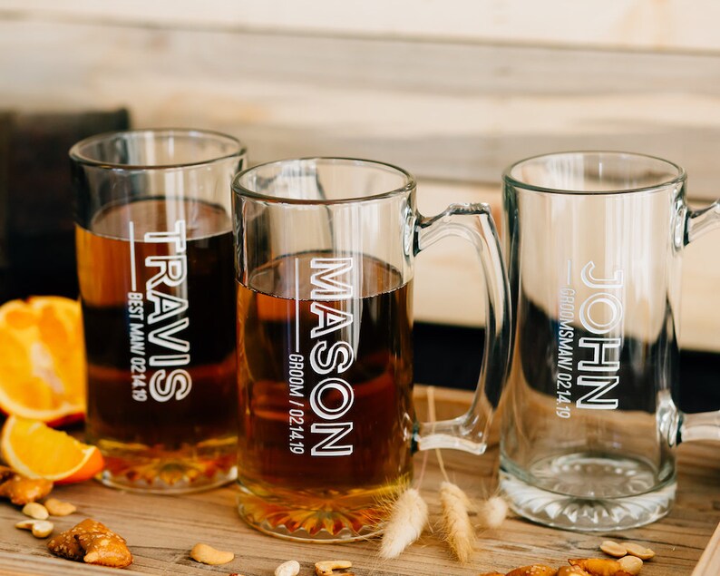 Personalized Large Beer Mug Custom Groomsmen Gift 25 oz Etsy