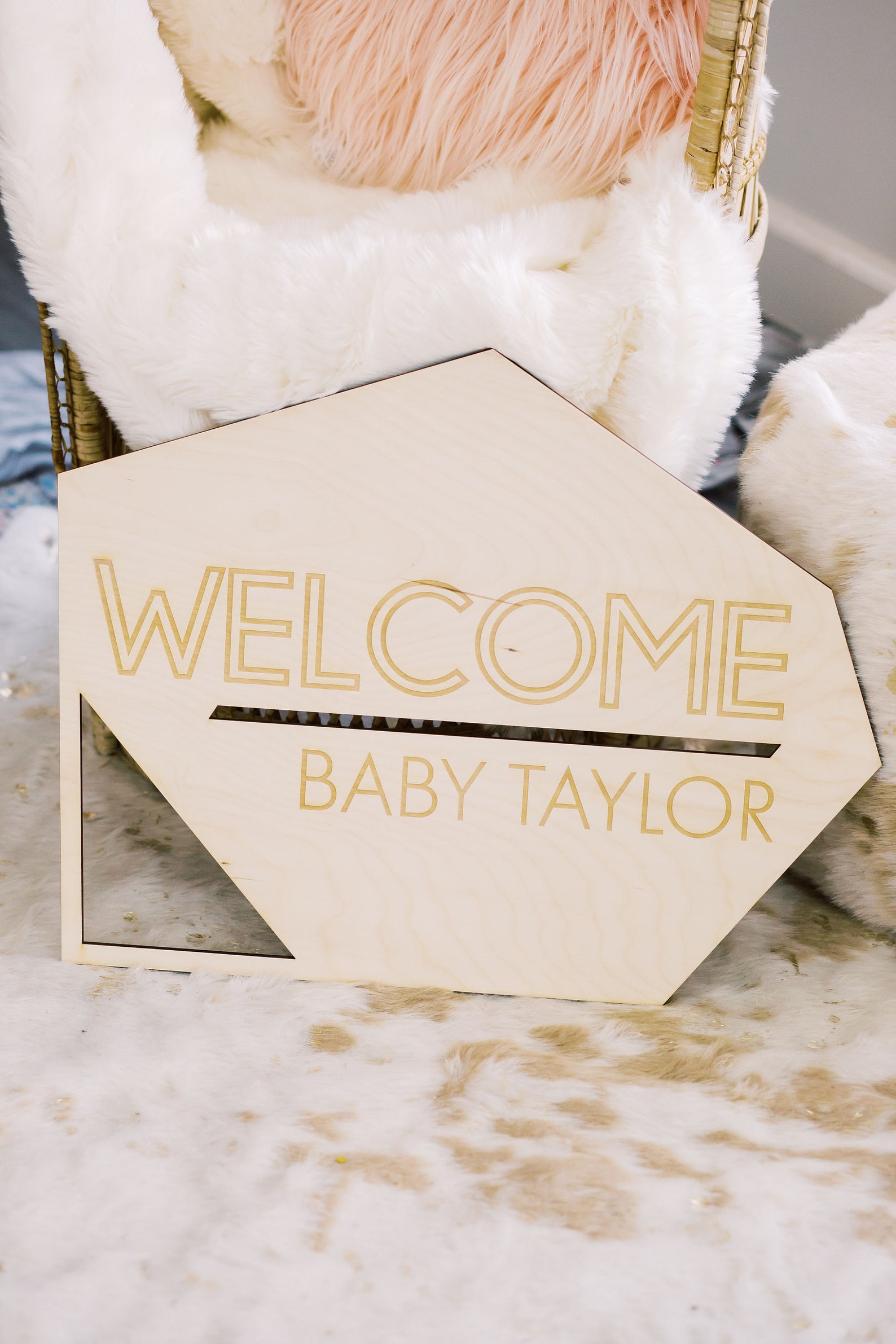 21 Personalized Geometric Baby Shower Name Sign Laser | Etsy