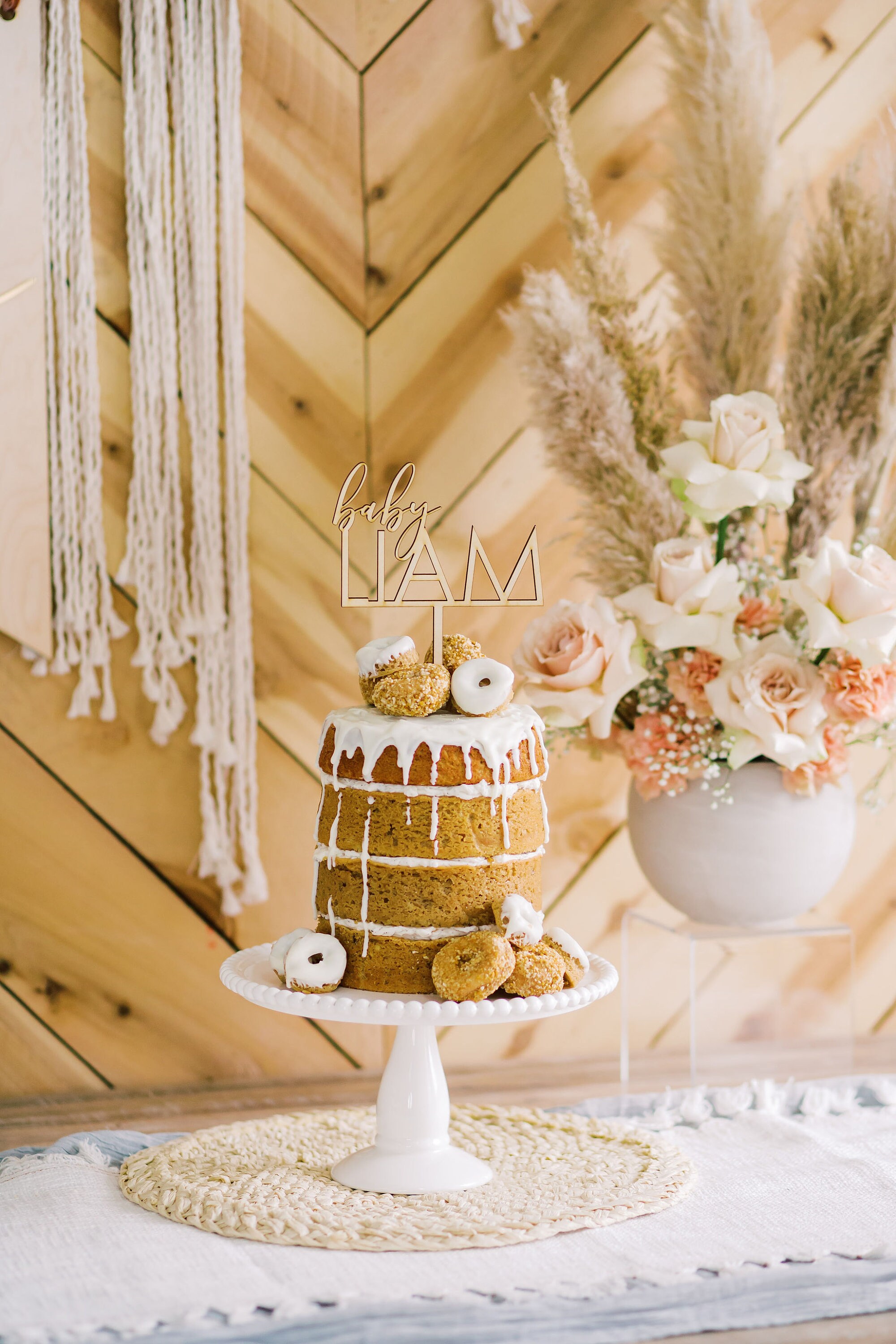 6 Personalized Baby Shower Cake Topper Laser Cut Wood Etsy