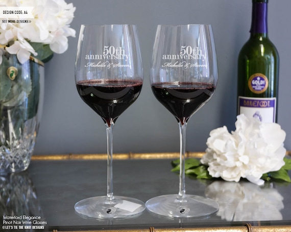 Personalized Waterford Elegance Anniversary Wine Glasses set of