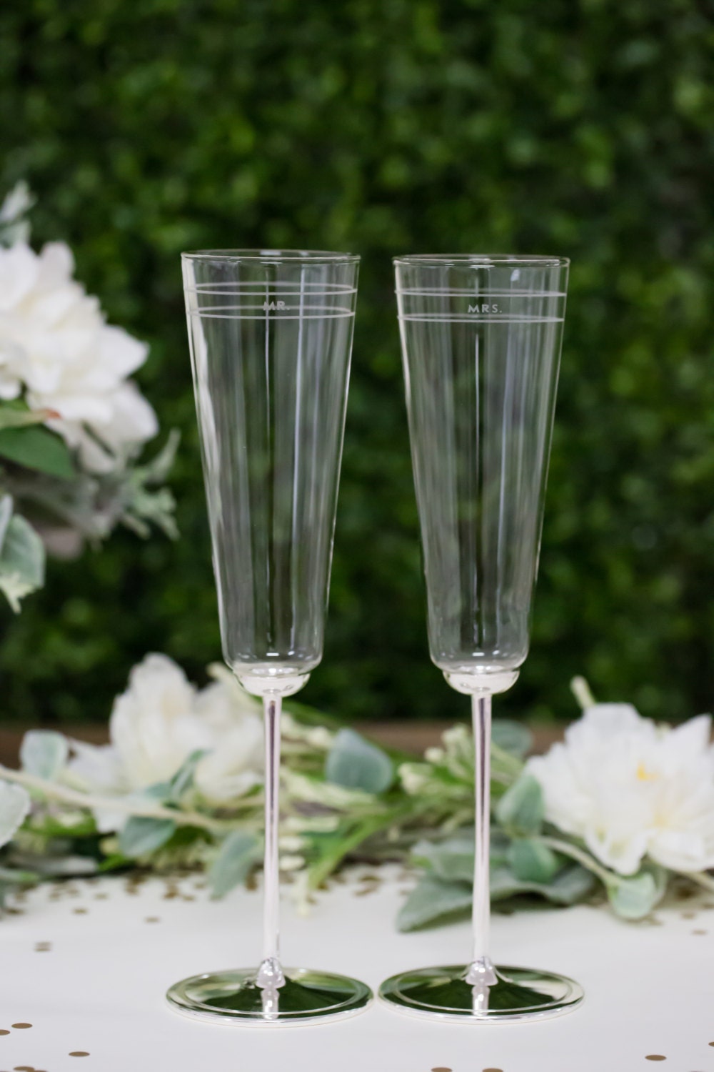 Kate Spade Darling Point Personalized Toasting Flutes set of TWO Custom Engraved Mr Mrs Champagne Glasses Wedding Engagement Gift Etsy