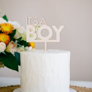 It's A Boy Cake Topper Laser Cut Acrylic Cake Topper, Boy's Baby Shower Topper, Birthday Cake Topper, Baby Shower Decor image 3