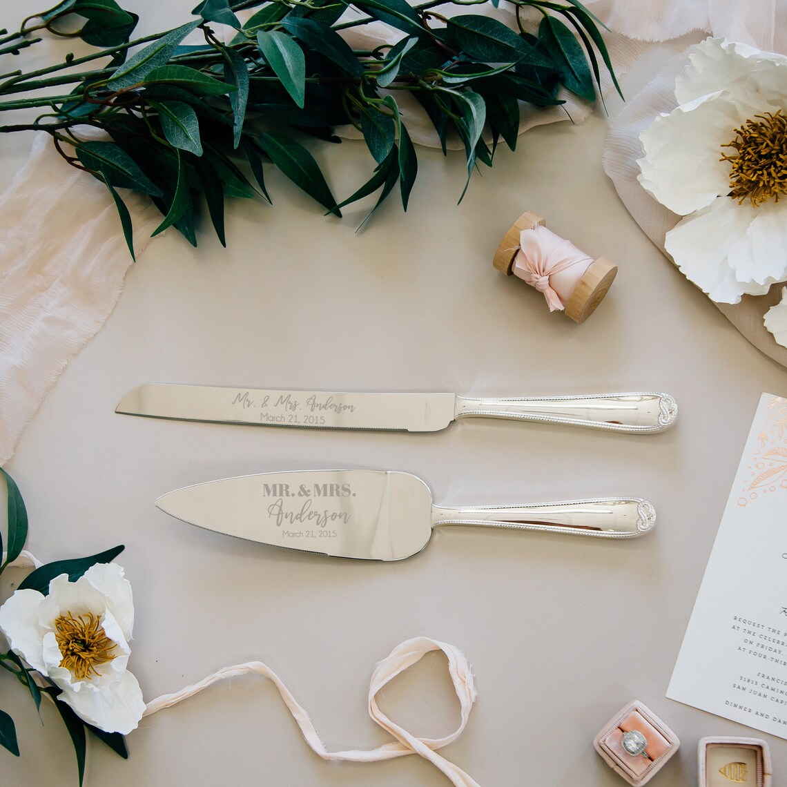 Custom Vera Wang Infinity Wedding Cake Knife & Server Set 2pc Etsy