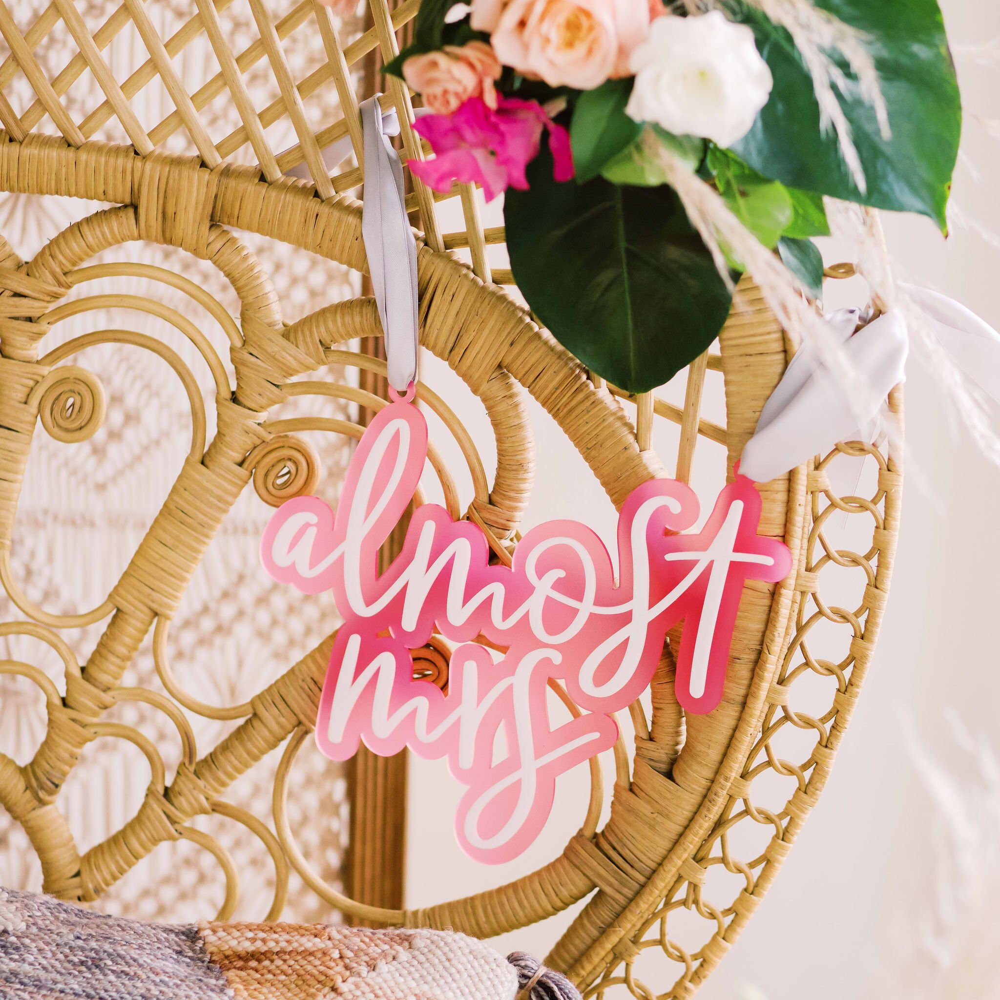 Almost Mrs Bridal Shower Chair Sign 11 X 9 Etsy