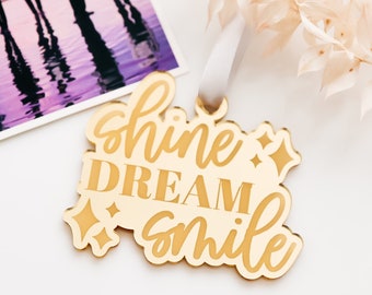 Shine Dream Smile BTS Ornament, BTS Mikrokosmos Christmas Ornament, Acrylic