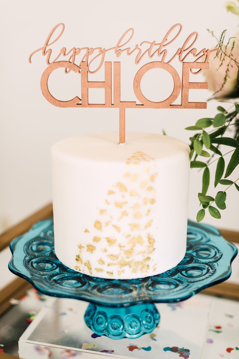 Custom Name Cake Topper Acrylic Lasercut Font 2 Personalised Single Name
