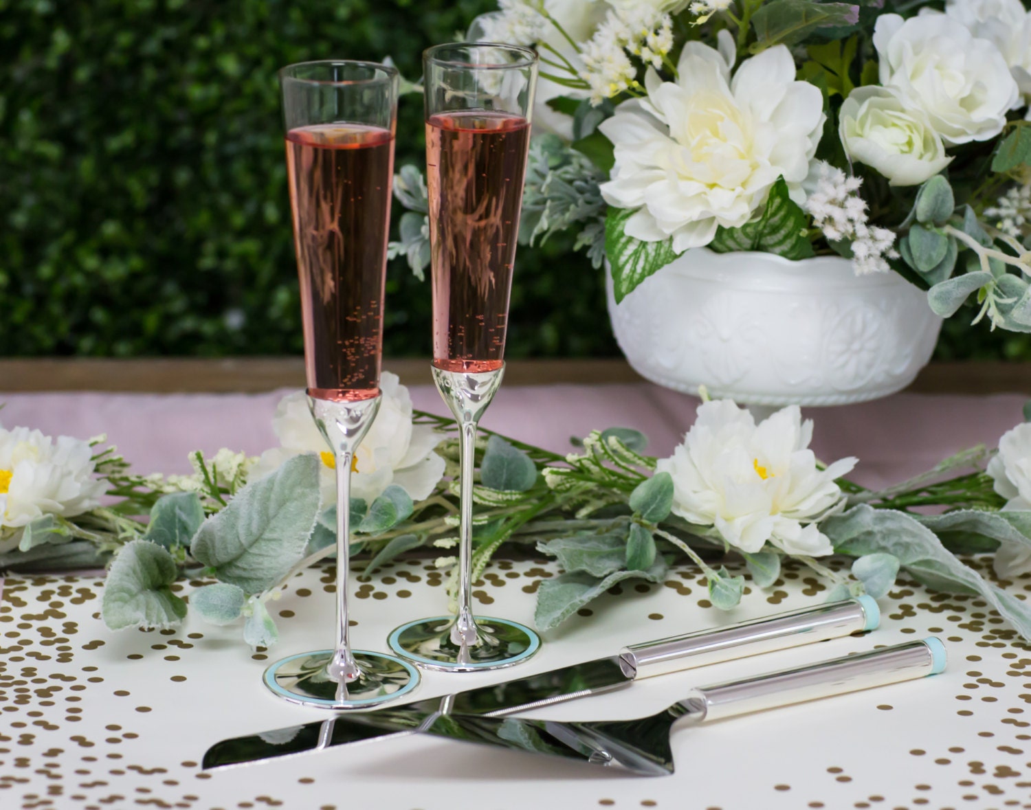 Personalized Kate Spade Take the Cake Champagne Flutes set of Etsy