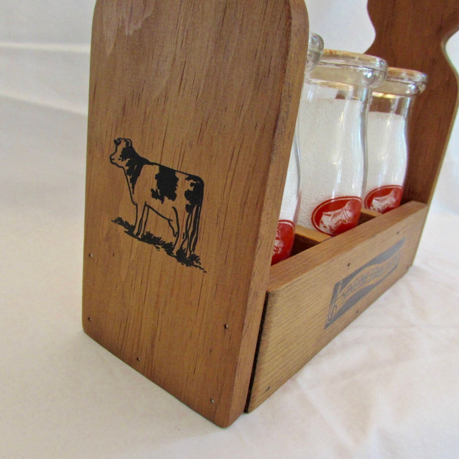Vintage Milk Bottles Wood Carrier Great Collectible - Etsy