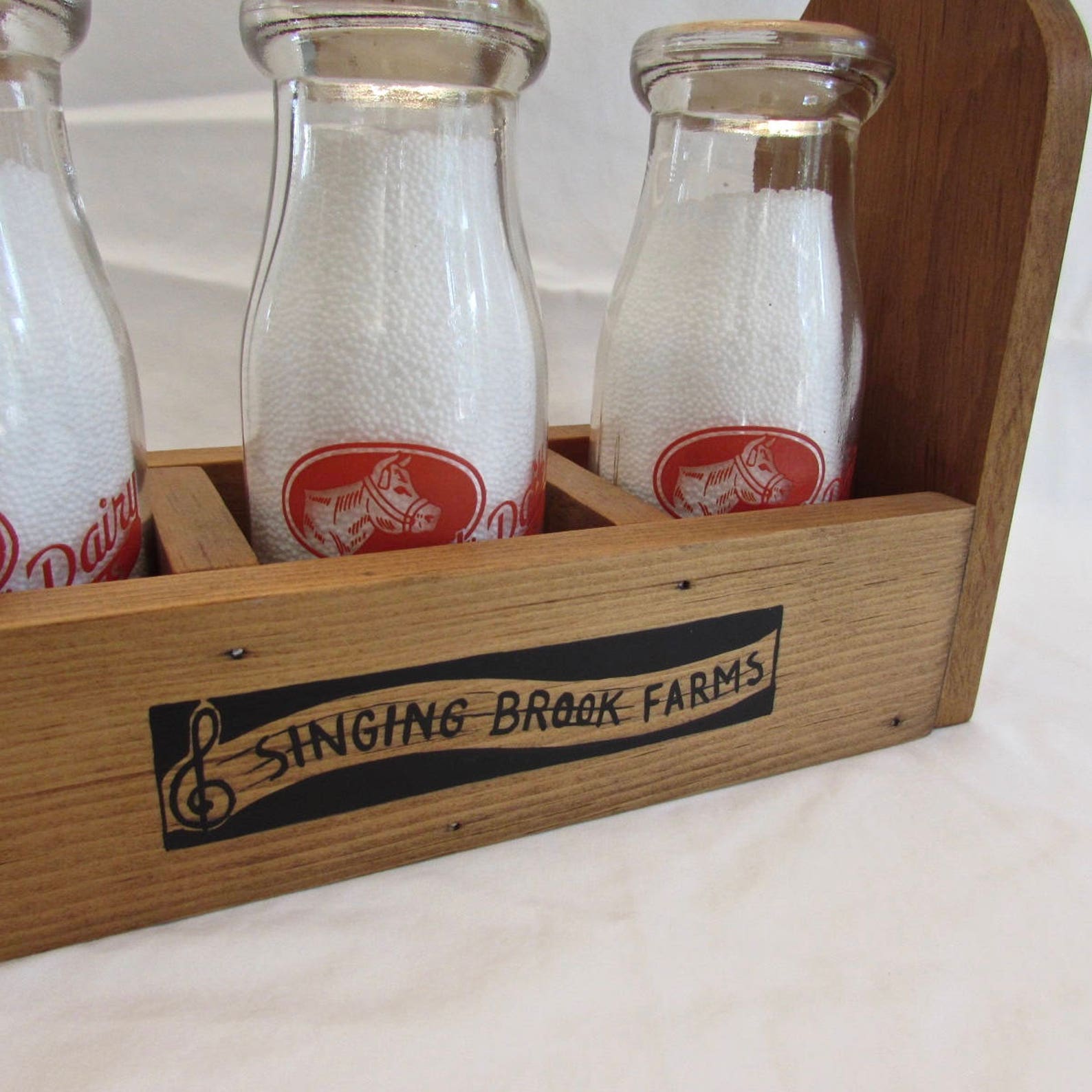 Vintage Milk Bottles Wood Carrier Great Collectible - Etsy