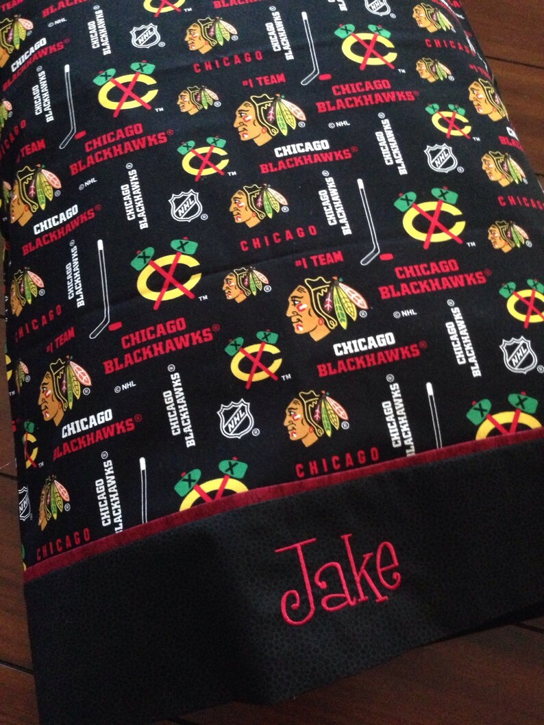 Personalized Pillowcase CHICAGO BLACKHAWKS Etsy