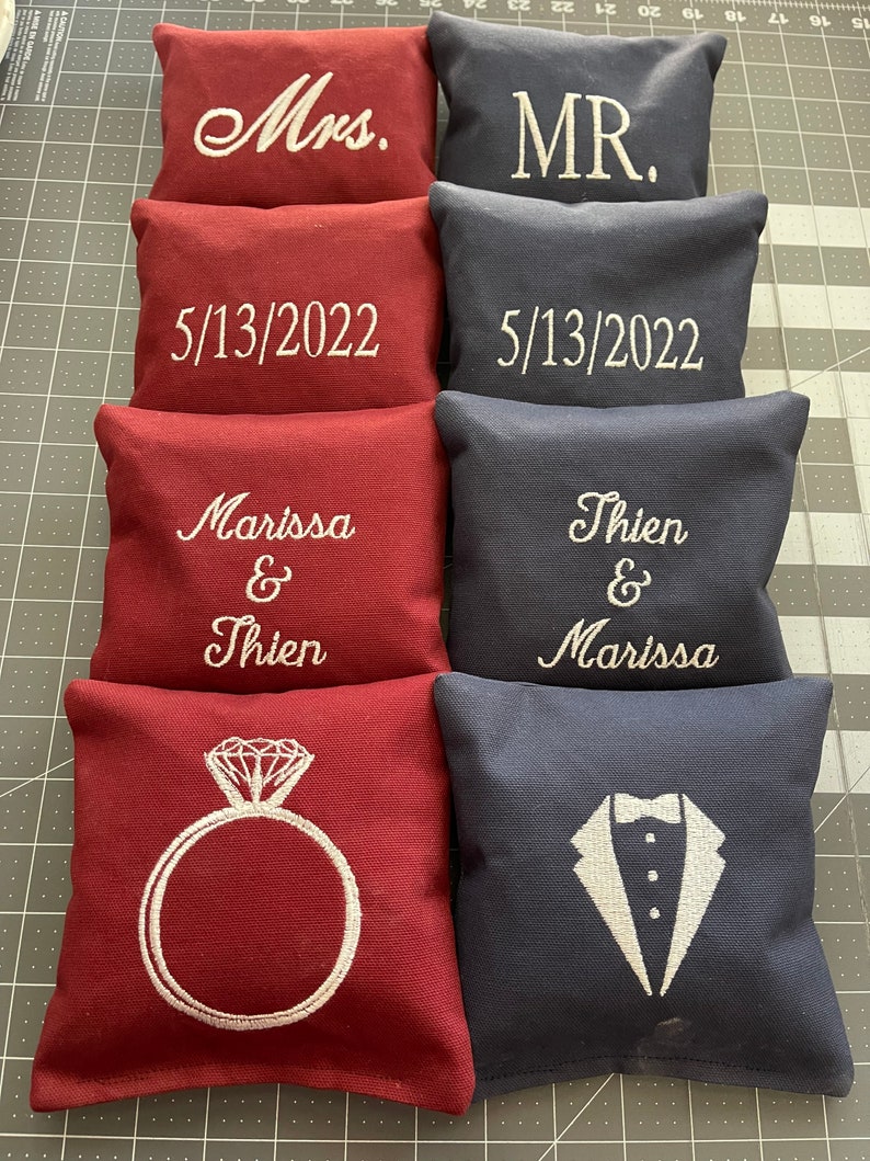Personalized Cornhole Bags for Weddings and Engagements