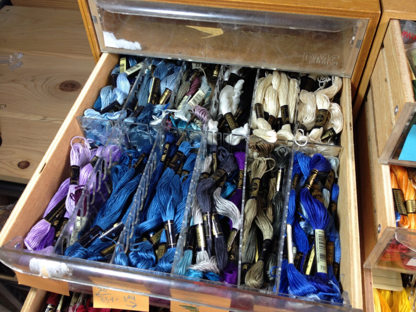 Vintage DMC Floss Wooden Storage Boxes 1000 Skeins JP Etsy