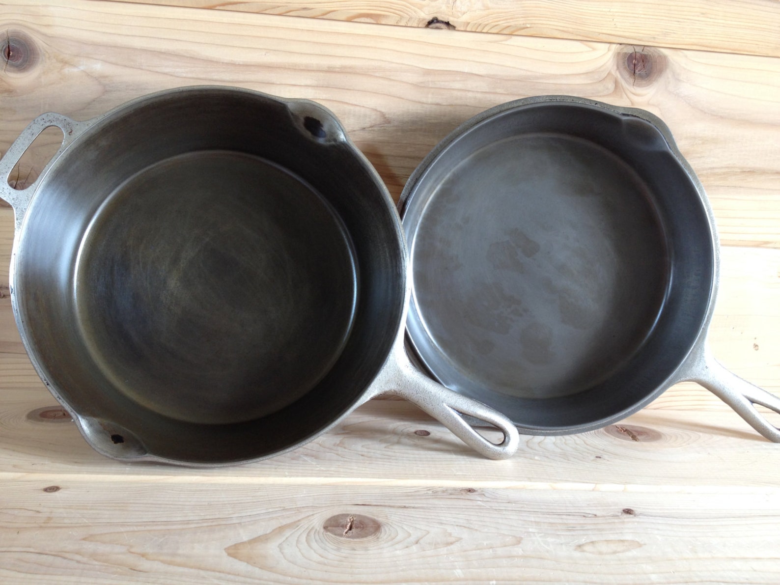 Griswold Cast Iron Double Skillet 90 1021 and 1022 Nickel Etsy