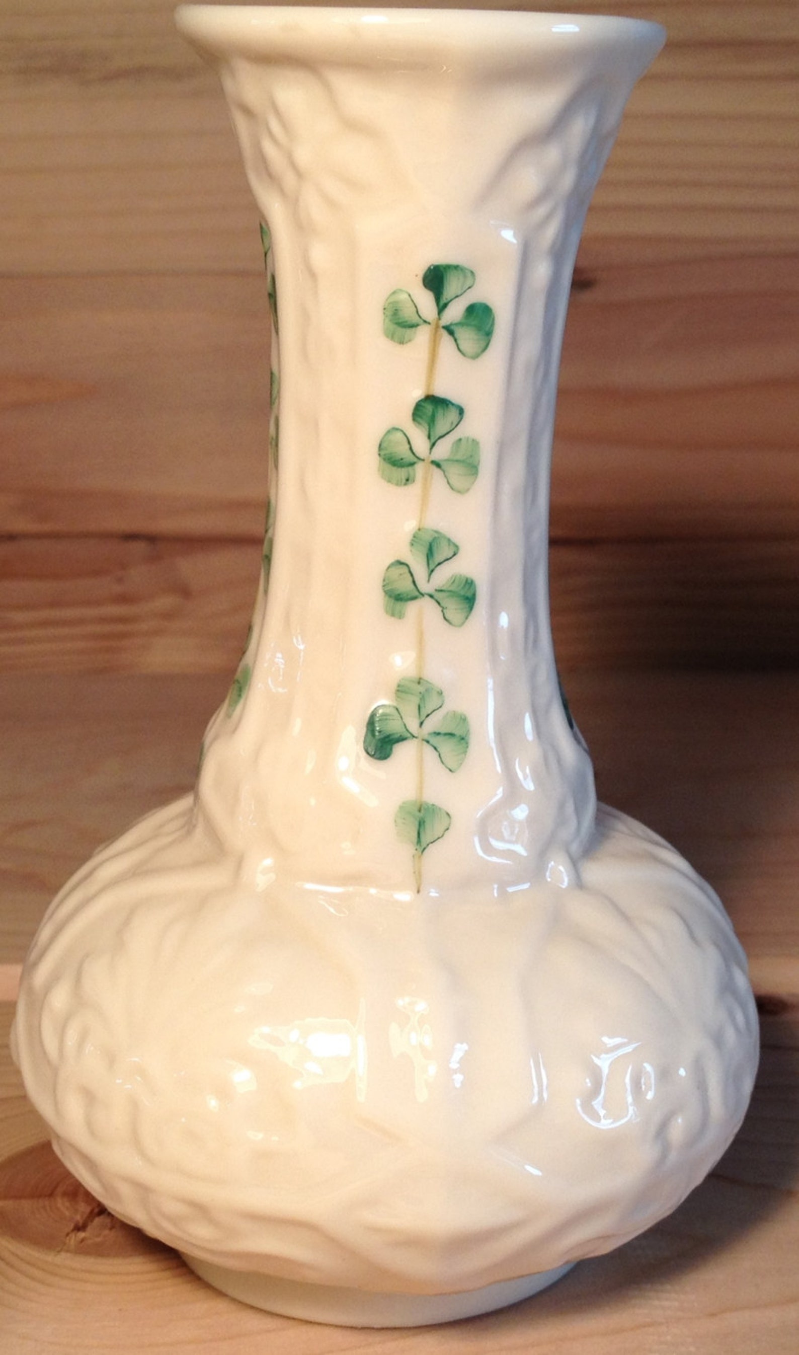 Vintage Belleek 5 Shamrock Spill Vase Ireland Etsy