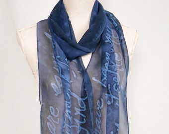 Friendship Quote - Silk Chiffon Scarf - MADE TO ORDER