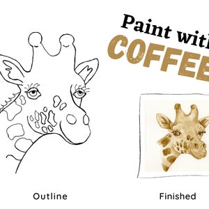 Paint with Coffee - Digital Template and Tutorial - Paint a Giraffe Lesson