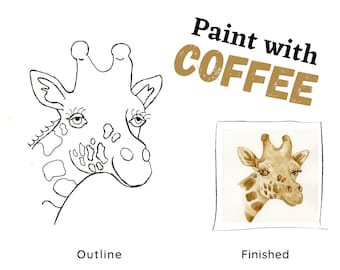 Paint with Coffee - Digital Template and Tutorial - Paint a Giraffe Lesson