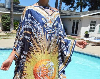 Designer Print Caftan,  Womens  Kaftan, Dress, Beach Coverup, Long Caftan Resort Wear