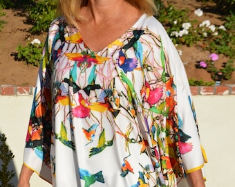 Colorful Birds Caftan Kaftan Womens Caftans Beach Coverup Resort Wear  Dress Resort Wear Lounge Wear