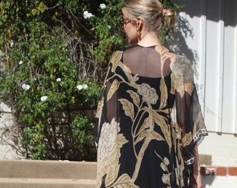 Spectaculaire doorschijnende zomerzijden kimono Dames zijden kimono's zijden omslagdoek doorschijnende zomeromslagdoek