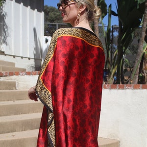 Wow with Red Caftan Dresses Coverup Womens Dress Resort Wear Cruise Wear Kaftans Tunics Animal Print Caftan Lounge Wear