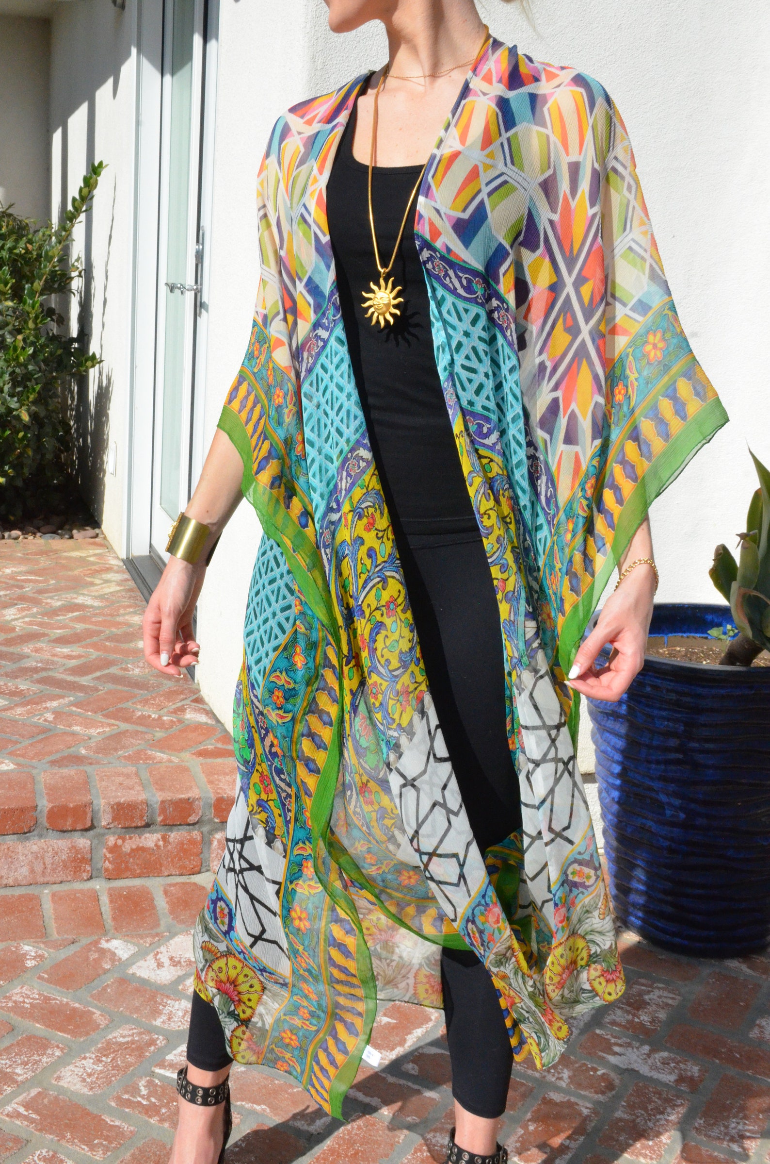 New...multicolor Silk Kimono/duster Womens Kimonos Silk Etsy UK