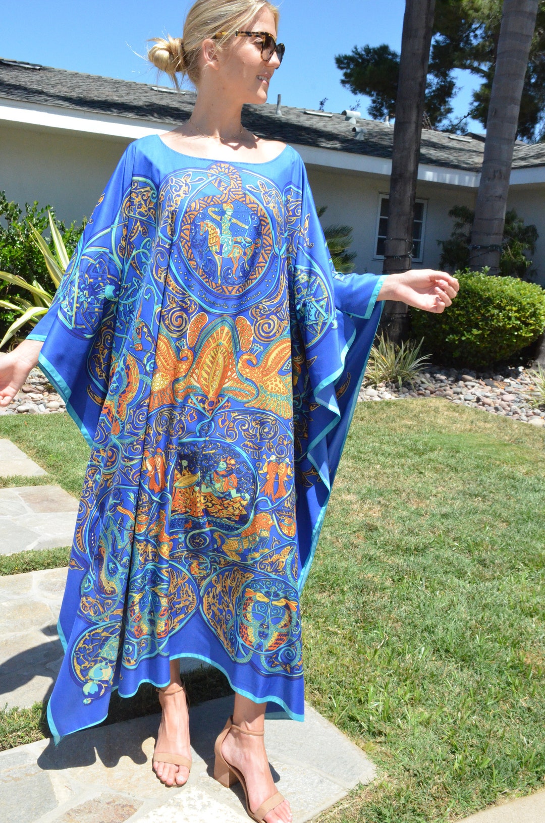 Silk Caftan Silk Dress Silk Coverup Womens Caftans Womens - Etsy