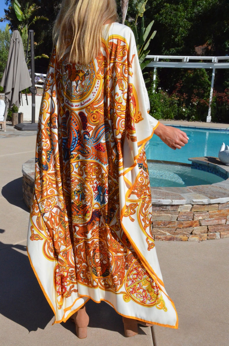white and gold kaftan