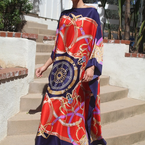 designer caftan dresses Embroidery Silk Kaftan Dress, Caftan, Silk Long Dress