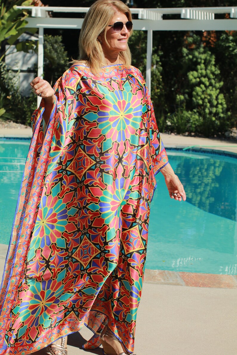 Shimmering Silk Caftan Womens Silk Kaftans Long Silk Dress | Etsy