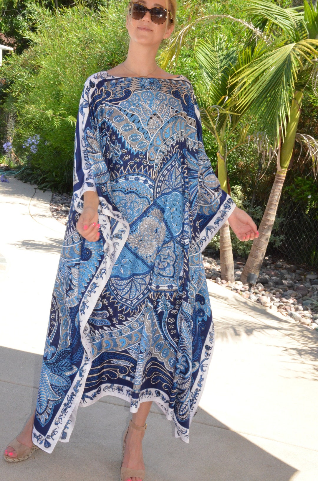 Designer Print Silk Caftan Womens Silk Kaftan Silk Dress - Etsy