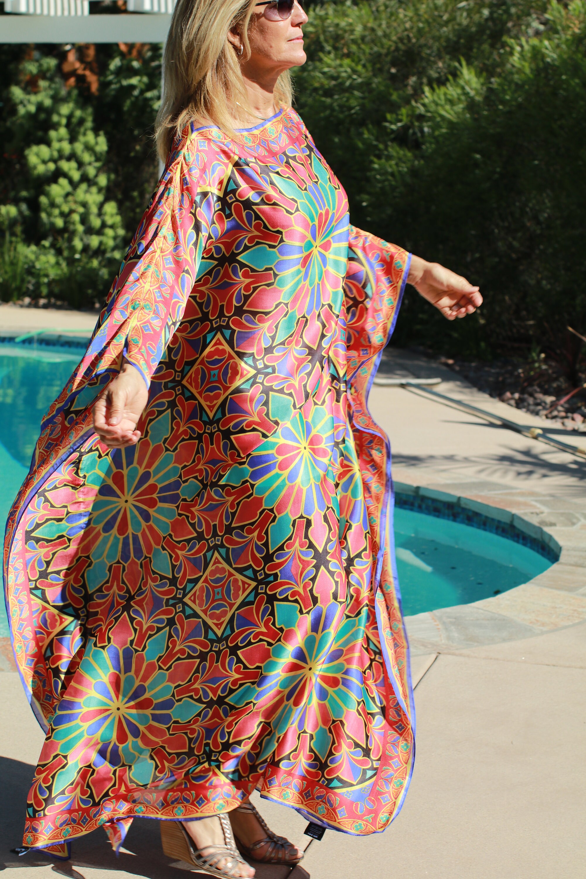 Shimmering Silk Caftan Womens Silk Kaftans Long Silk Dress | Etsy