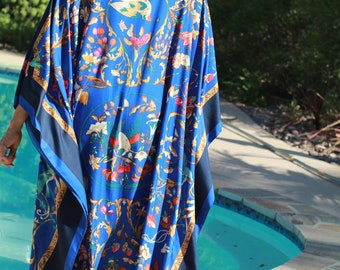 Hermes Designer Print Silk Caftan 
