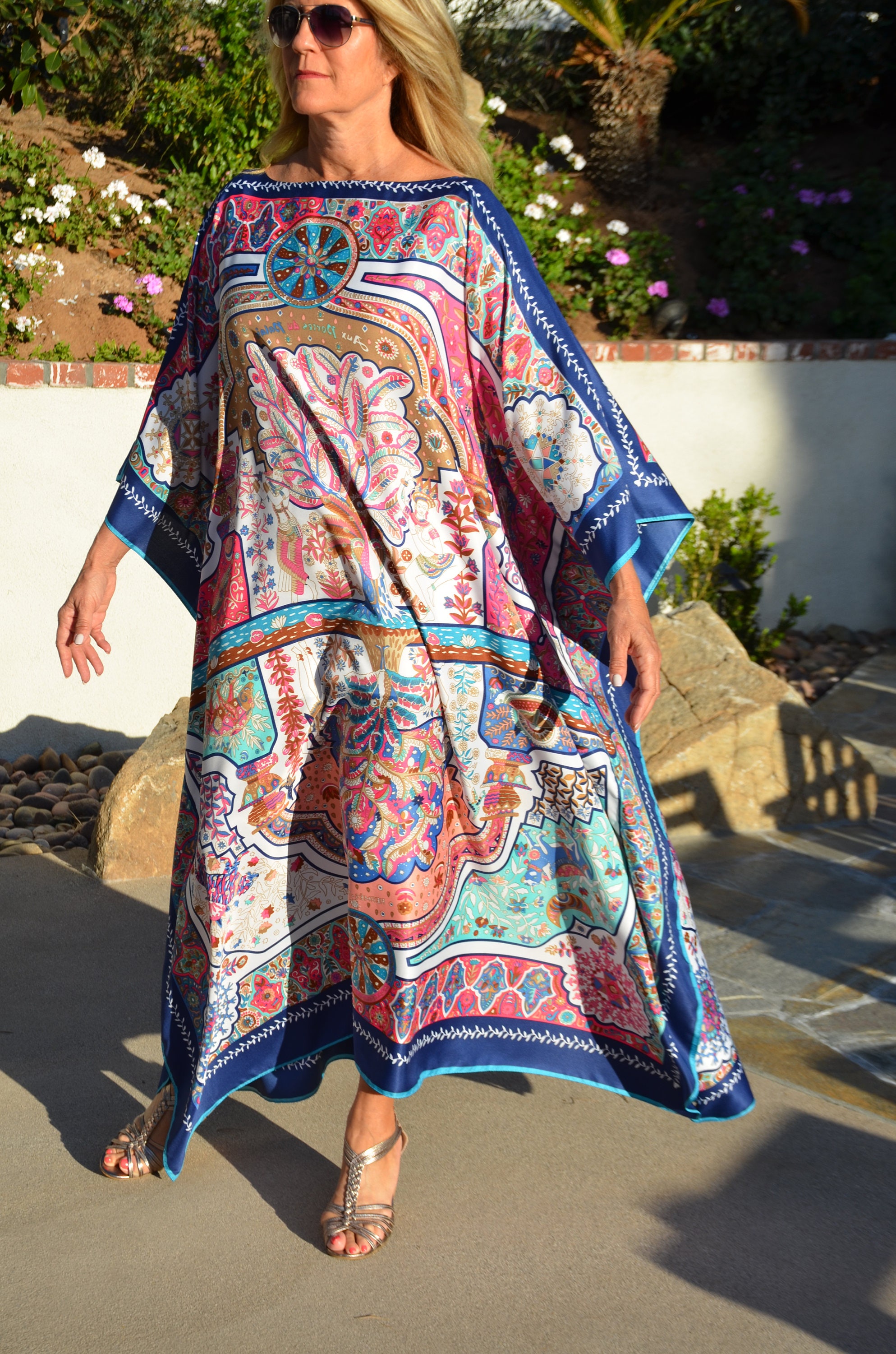 Designer Print Silk Caftan Womens Silk Caftan Kaftans Silk - Etsy