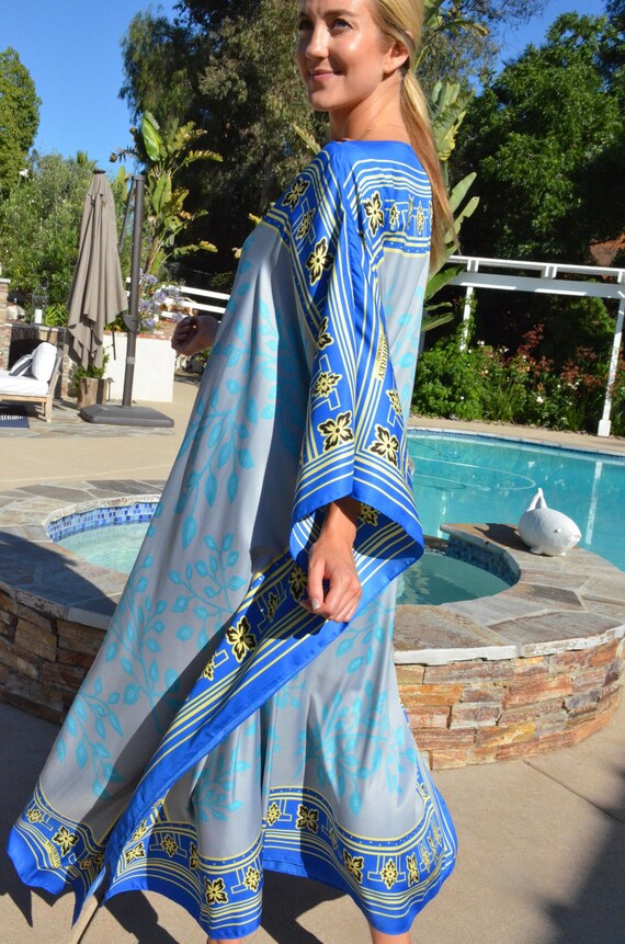 Estampado de diseño Caftan de seda Kaftan de seda para mujer | Etsy México